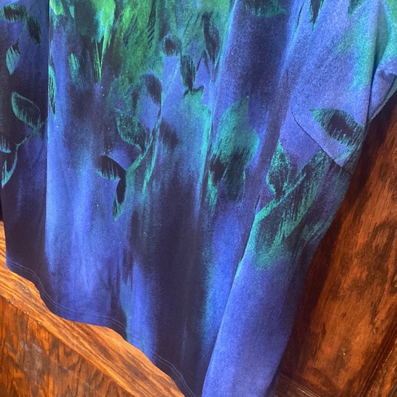 Bob Mackie Wearable Art Blue Green Blouse Woman Size 1X - Picture 3 of 8